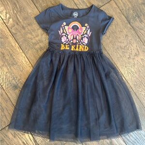 Wonder Nation Girls Graphic Be Kind Tutu Tulle Dress Grey size Medium 7/8
